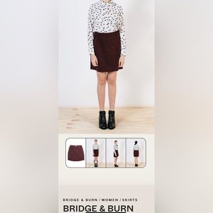 EUC Bridge & Burn, The Allen skirt, size XS, burgundy marl color